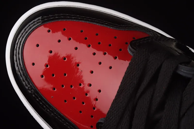 All categories Air Jordan Jordan series basketball shoes Air Jordan 1 High Pure original version Air Jordan 1 High OG "Bred Patent" AJ1 Joe 1 patent leather black and red high-top basketball shoes 575441-063